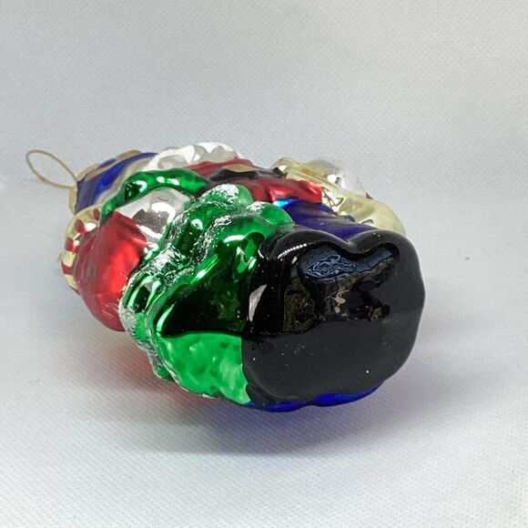 Vtg Montgomery Ward Soldier Nutcracker Soldier Holding Tree Bell Glass Ornament - Picture 8 of 16